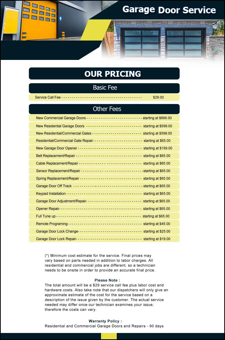 Garage Door & Opener Repairs Tustin, CA 714-941-5287